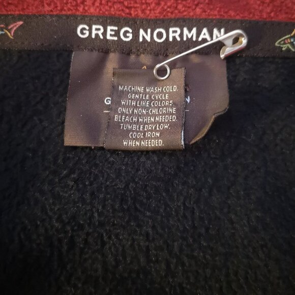 Greg Norman for Tasso Ella Men's Size Large Black & Red Full Zip Fleece Vest - Picture 6 of 10